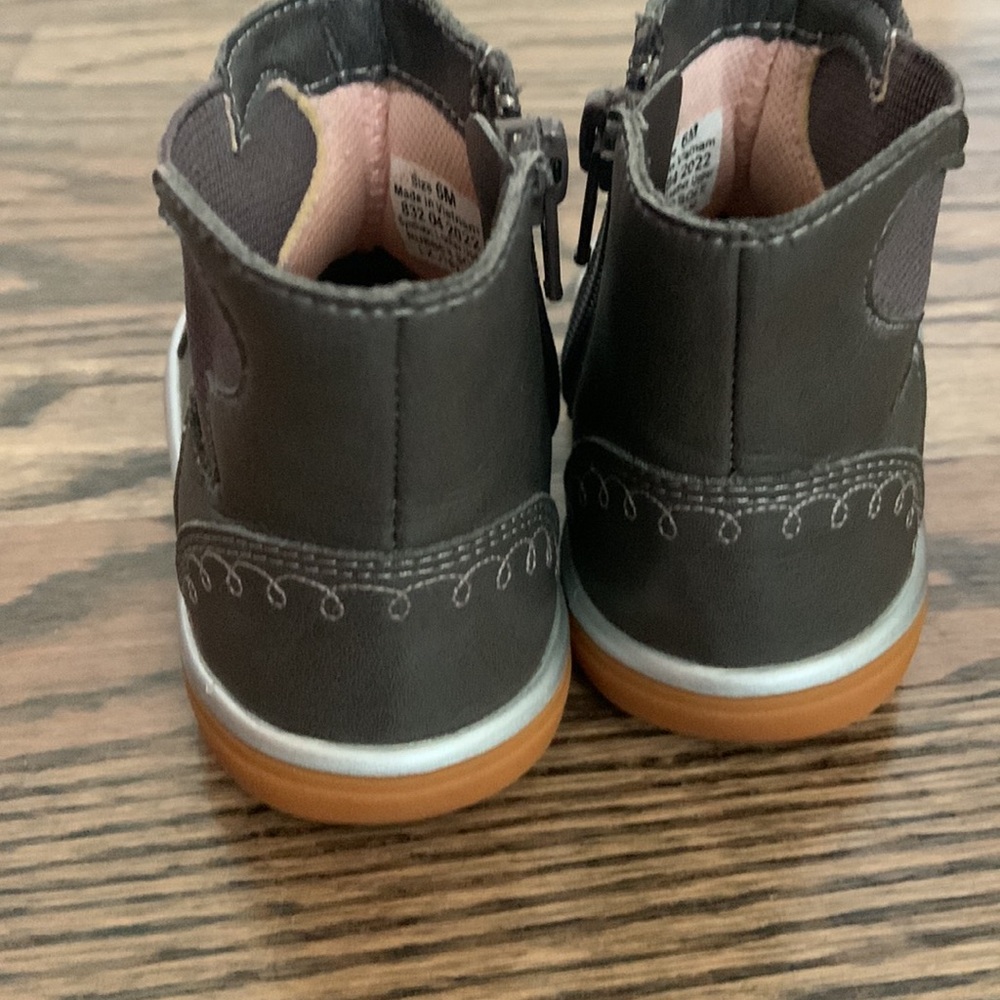 Livie & Luca Gray Silver Butterfly Girls Zipper Ankle Boots - Picture 5 of 10